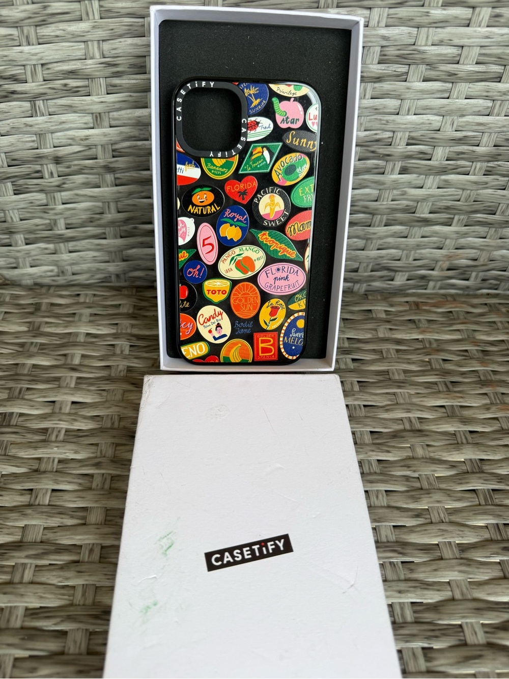 Casetify Black Multicolor Vintage Sticker Phone Case